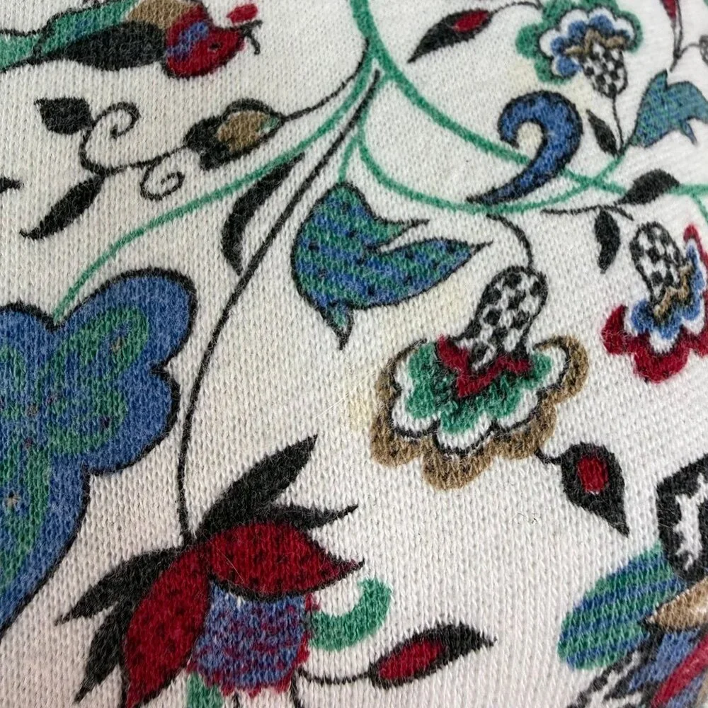 Vintage 1960s Girls’ Floral Print Sweatshirt, Half Zip, Karinda of California 8